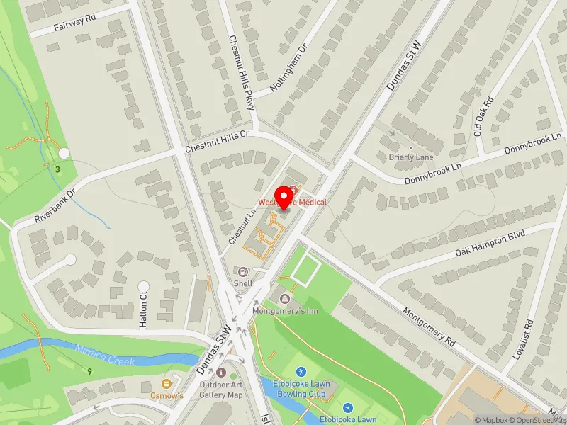 RentSafeTO apartment evaluation map view of 4750 DUNDAS ST W in Etobicoke Centre, Toronto