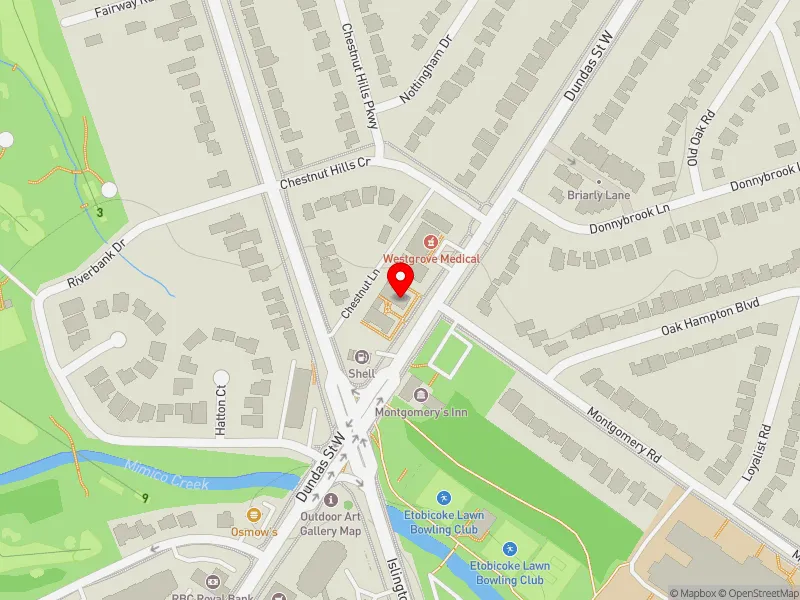 RentSafeTO apartment evaluation map view of 4752 DUNDAS ST W in Etobicoke Centre, Toronto