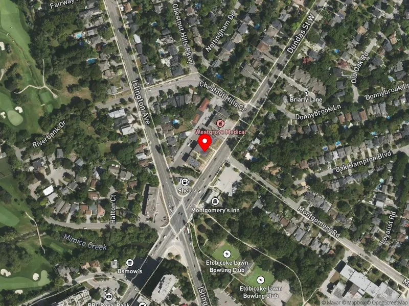 RentSafeTO apartment evaluation satellite view of 4752 DUNDAS ST W in Etobicoke Centre, Toronto