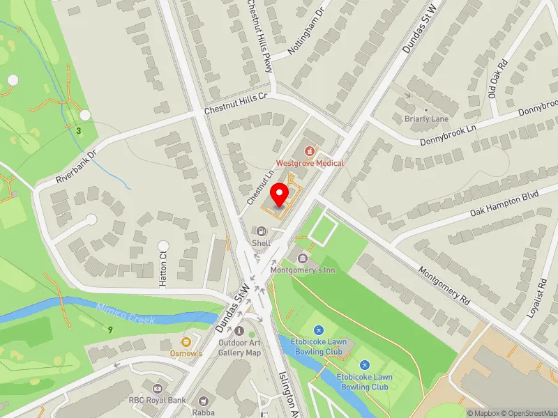 RentSafeTO apartment evaluation map view of 4754 DUNDAS ST W in Etobicoke Centre, Toronto