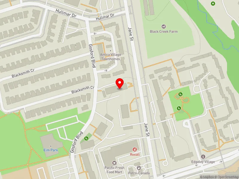 RentSafeTO apartment evaluation map view of 4800 JANE ST in Humber River-Black Creek, Toronto