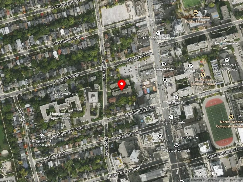 RentSafeTO apartment evaluation satellite view of 485 DUPLEX AVE in Eglinton-Lawrence, Toronto