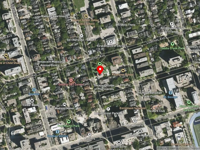 RentSafeTO apartment evaluation satellite view of 485 HURON ST in University-Rosedale, Toronto