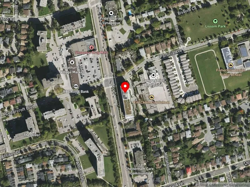RentSafeTO apartment evaluation satellite view of 485 PATRICIA AVE in Willowdale, Toronto