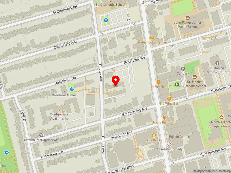 RentSafeTO apartment evaluation map view of 487 DUPLEX AVE in Eglinton-Lawrence, Toronto