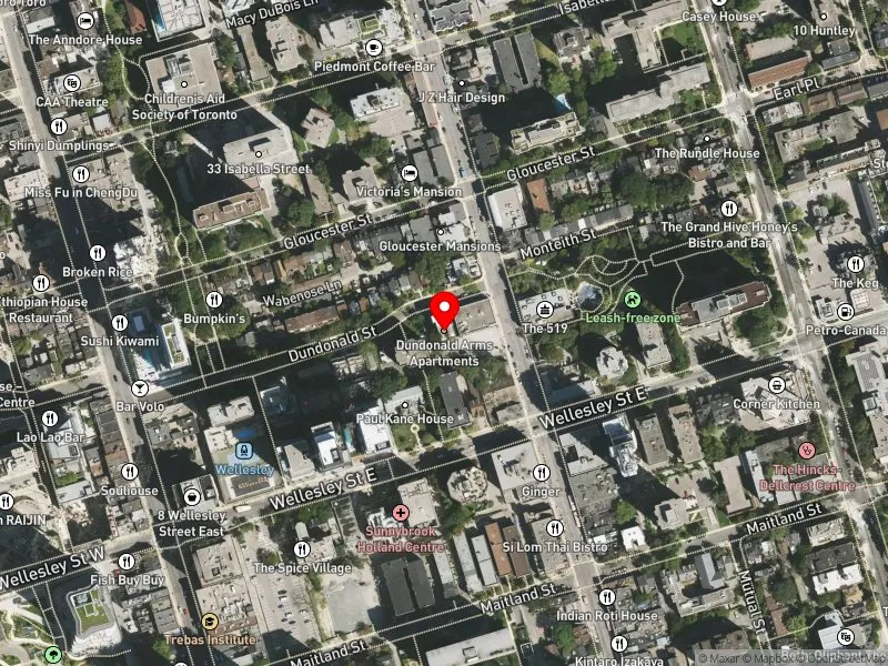 RentSafeTO apartment evaluation satellite view of 49 DUNDONALD ST in Toronto Centre, Toronto