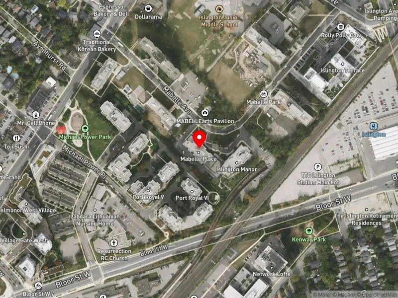 RentSafeTO apartment evaluation satellite view of 49 MABELLE AVE in Etobicoke-Lakeshore, Toronto