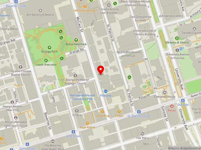 RentSafeTO apartment evaluation map view of 49 MC CAUL ST in Spadina-Fort York, Toronto