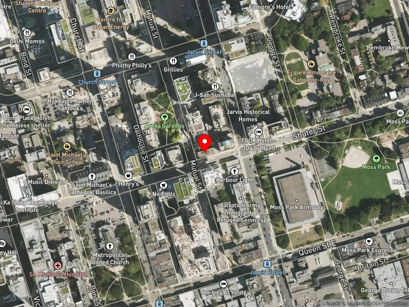 RentSafeTO apartment evaluation satellite view of 49 MUTUAL ST in Toronto Centre, Toronto