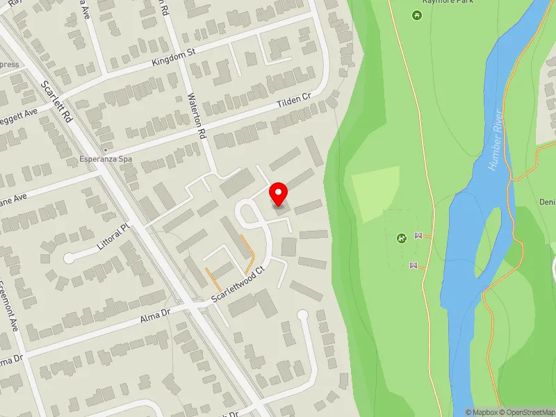 RentSafeTO apartment evaluation map view of 49 SCARLETTWOOD CRT in Etobicoke Centre, Toronto