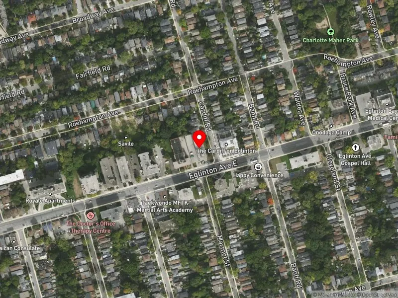 RentSafeTO apartment evaluation satellite view of 490 EGLINTON AVE E in Don Valley West, Toronto
