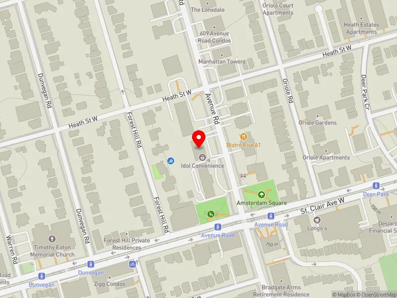 RentSafeTO apartment evaluation map view of 494 AVENUE RD in Toronto-St. Paul's, Toronto