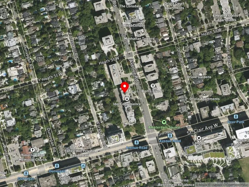 RentSafeTO apartment evaluation satellite view of 494 AVENUE RD in Toronto-St. Paul's, Toronto