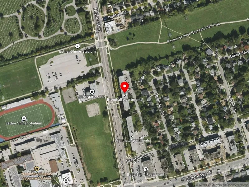 RentSafeTO apartment evaluation satellite view of 4981 BATHURST ST in Willowdale, Toronto