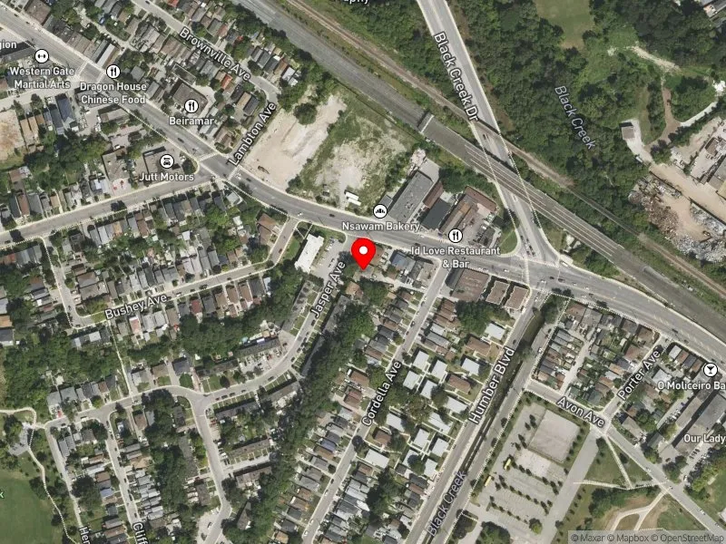 RentSafeTO apartment evaluation satellite view of 5 A JASPER AVE in York South-Weston, Toronto
