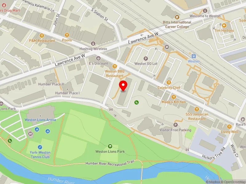 RentSafeTO apartment evaluation map view of 5 BELLEVUE CRES in York South-Weston, Toronto