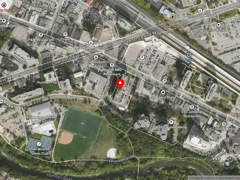 RentSafeTO apartment evaluation satellite view of 5 BELLEVUE CRES in York South-Weston, Toronto