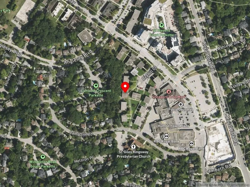 RentSafeTO apartment evaluation satellite view of 5 BEXHILL CRT in Etobicoke Centre, Toronto