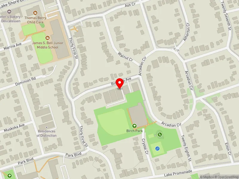 RentSafeTO apartment evaluation map view of 5 BIRCHLEA AVE in Etobicoke-Lakeshore, Toronto