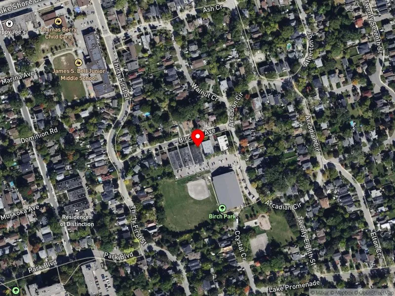 RentSafeTO apartment evaluation satellite view of 5 BIRCHLEA AVE in Etobicoke-Lakeshore, Toronto