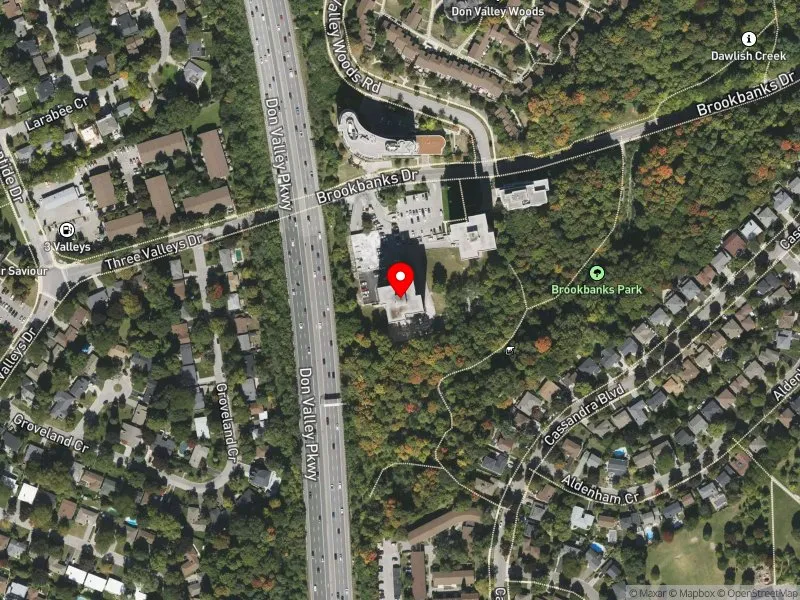RentSafeTO apartment evaluation satellite view of 5 BROOKBANKS DR in Don Valley East, Toronto