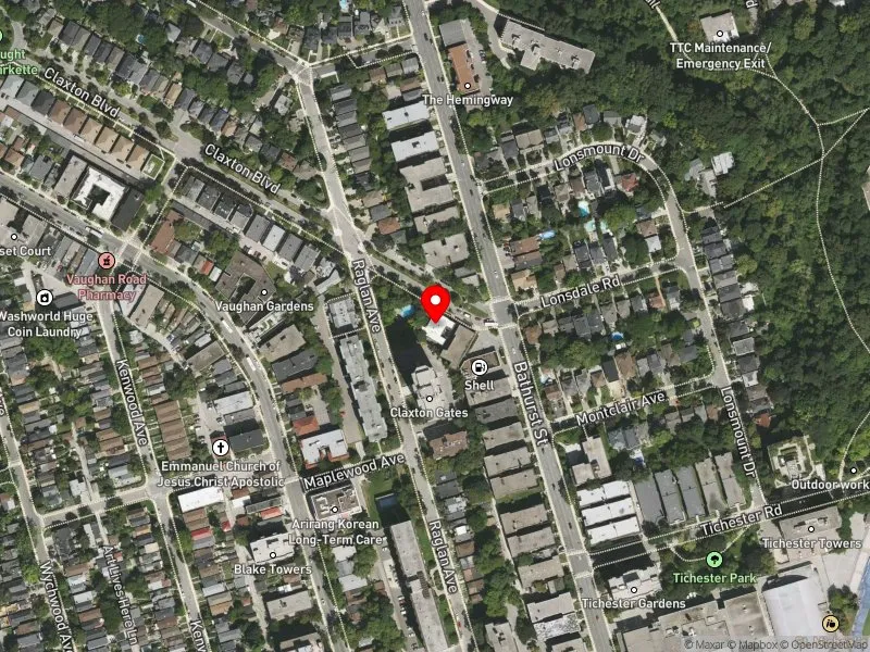 RentSafeTO apartment evaluation satellite view of 5 CLAXTON BLVD in Toronto-St. Paul's, Toronto