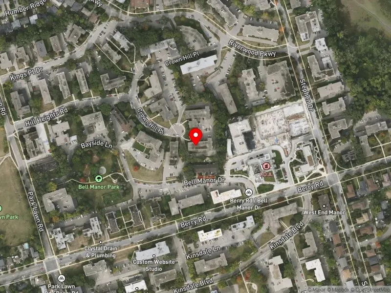 RentSafeTO apartment evaluation satellite view of 5 CROWN HILL PL in Etobicoke-Lakeshore, Toronto
