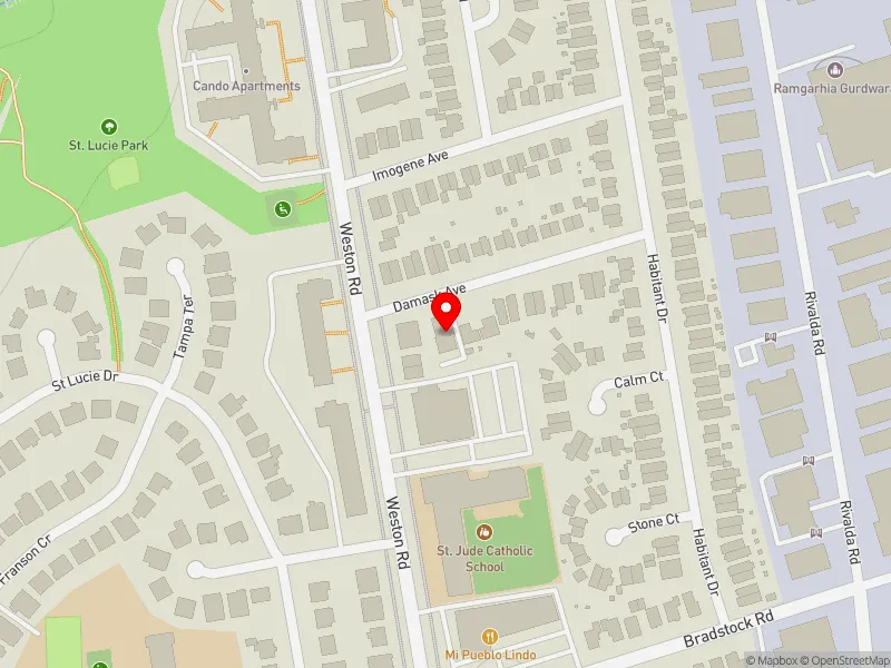 RentSafeTO apartment evaluation map view of 5 DAMASK AVE in Humber River-Black Creek, Toronto