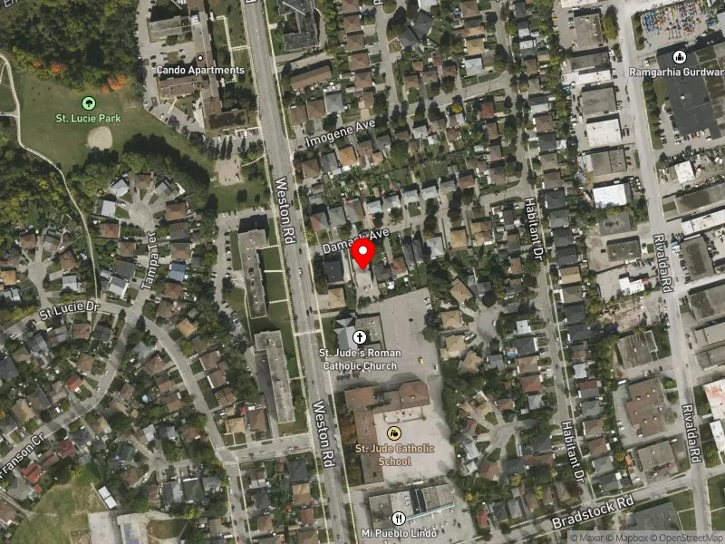 RentSafeTO apartment evaluation satellite view of 5 DAMASK AVE in Humber River-Black Creek, Toronto