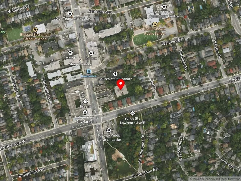 RentSafeTO apartment evaluation satellite view of 5 DU MAURIER BLVD in Don Valley West, Toronto