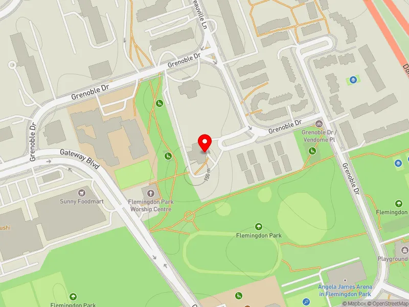 RentSafeTO apartment evaluation map view of 5 DUFRESNE CRT in Don Valley East, Toronto