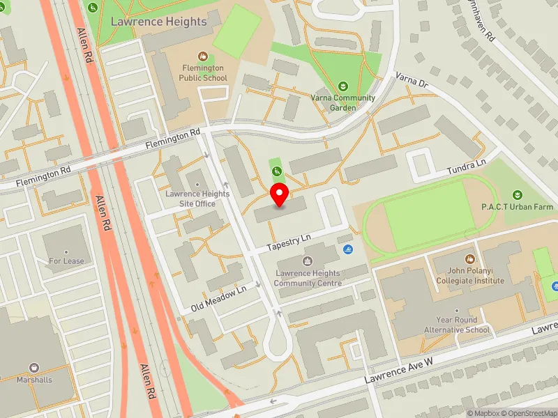 RentSafeTO apartment evaluation map view of 5 FLEMINGTON RD in Eglinton-Lawrence, Toronto