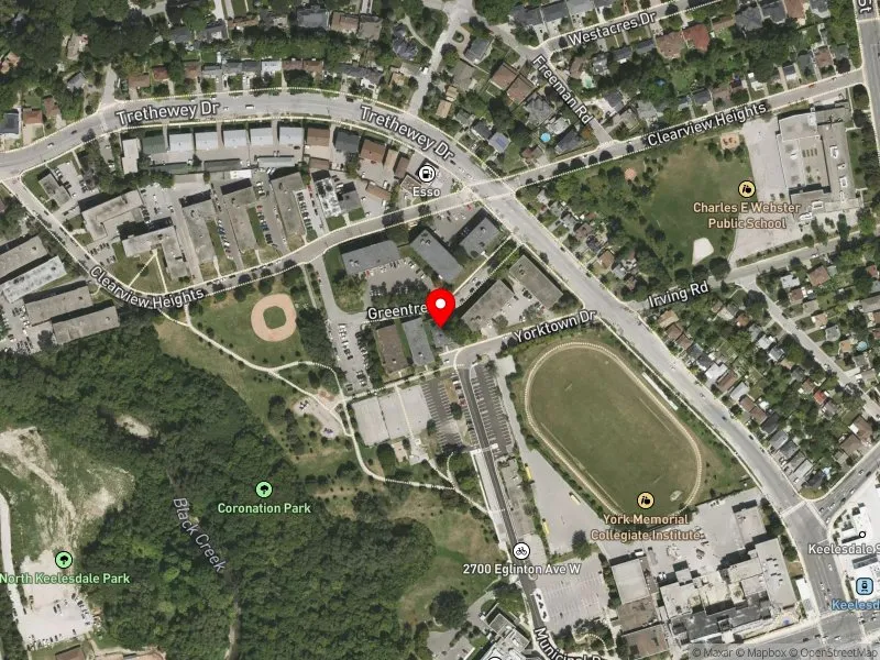 RentSafeTO apartment evaluation satellite view of 5 GREENTREE CRT in York South-Weston, Toronto