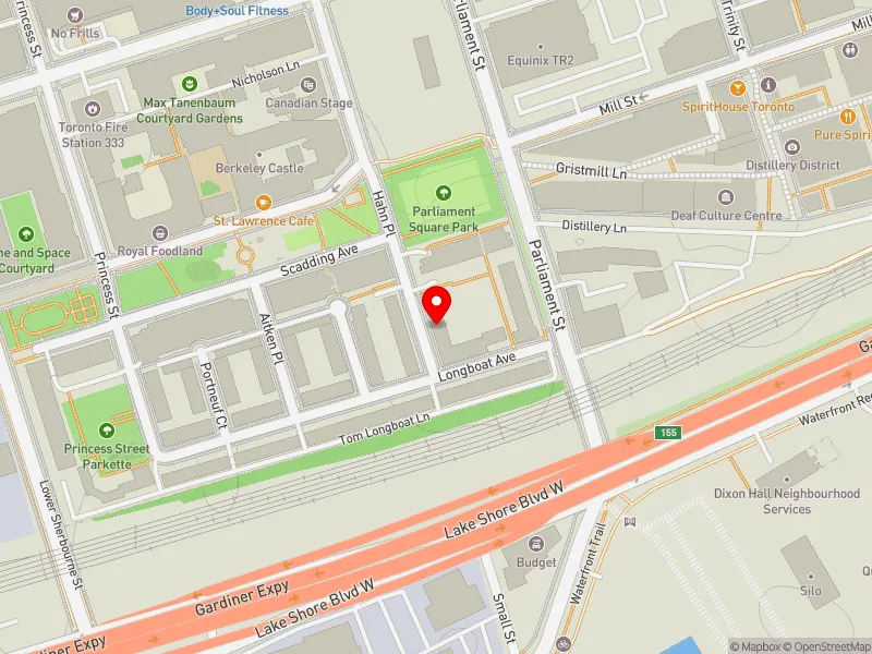 RentSafeTO apartment evaluation map view of 5 HAHN PL in Spadina-Fort York, Toronto