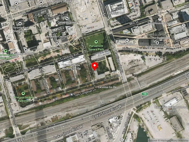 RentSafeTO apartment evaluation satellite view of 5 HAHN PL in Spadina-Fort York, Toronto