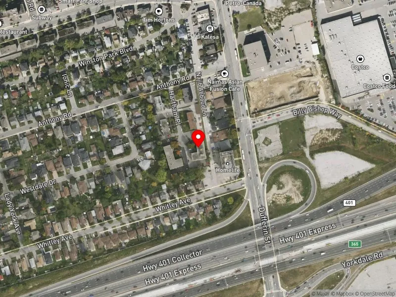 RentSafeTO apartment evaluation satellite view of 5 HARTHAM PL in York Centre, Toronto