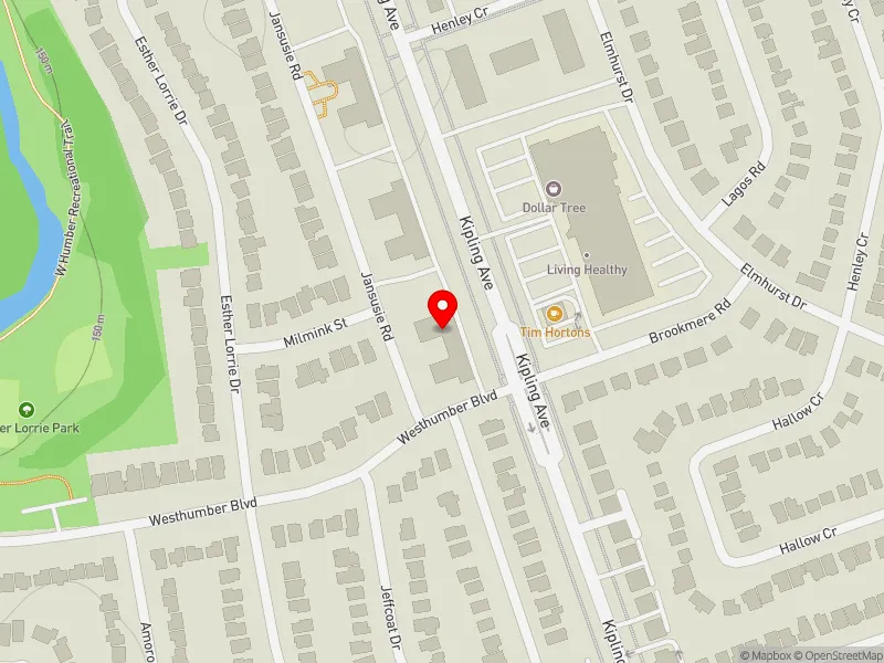 RentSafeTO apartment evaluation map view of 5 JANSUSIE RD in Etobicoke North, Toronto