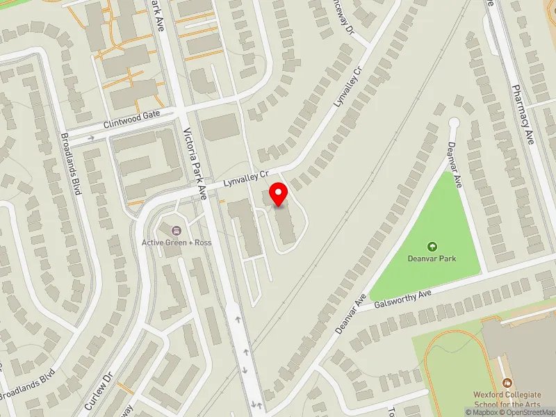 RentSafeTO apartment evaluation map view of 5 LYNVALLEY CRES in Scarborough Centre, Toronto