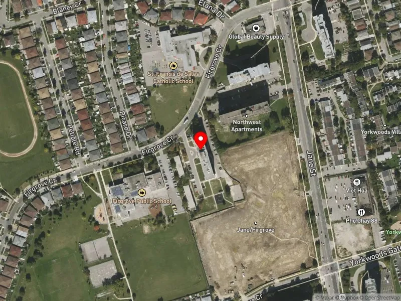 RentSafeTO apartment evaluation satellite view of 5 NEEDLE FIRWAY in Humber River-Black Creek, Toronto