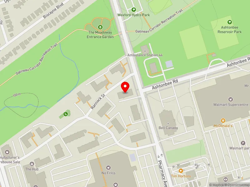 RentSafeTO apartment evaluation map view of 5 RANNOCK ST in Scarborough Centre, Toronto