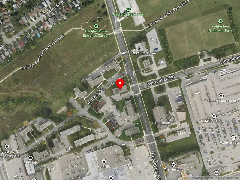 RentSafeTO apartment evaluation satellite view of 5 RANNOCK ST in Scarborough Centre, Toronto