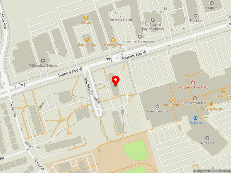 RentSafeTO apartment evaluation map view of 5 TANGREEN CRT in Willowdale, Toronto