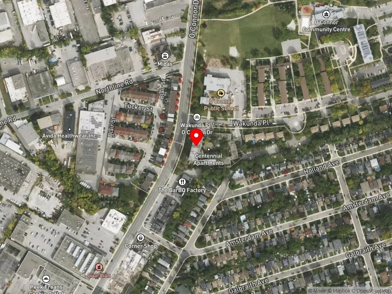 RentSafeTO apartment evaluation satellite view of 5 WAKUNDA PL in Beaches-East York, Toronto
