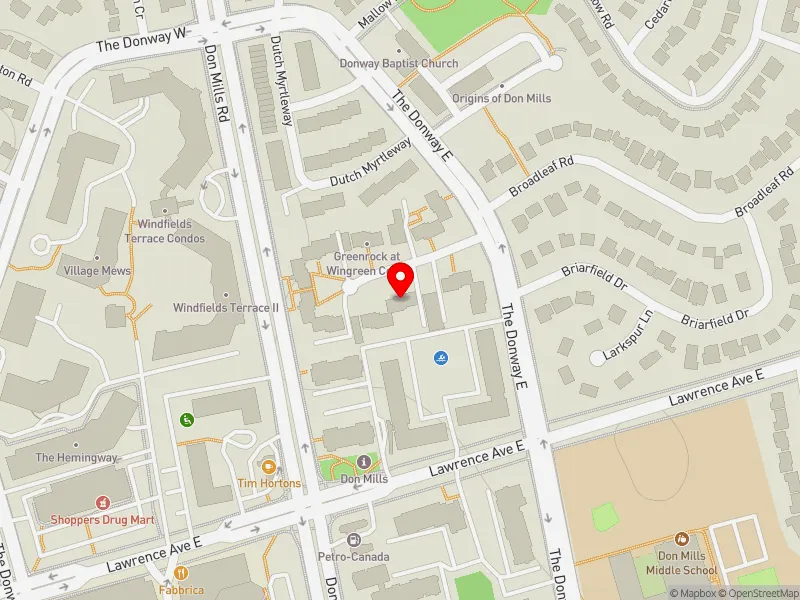RentSafeTO apartment evaluation map view of 5 WINGREEN CRT in Don Valley East, Toronto