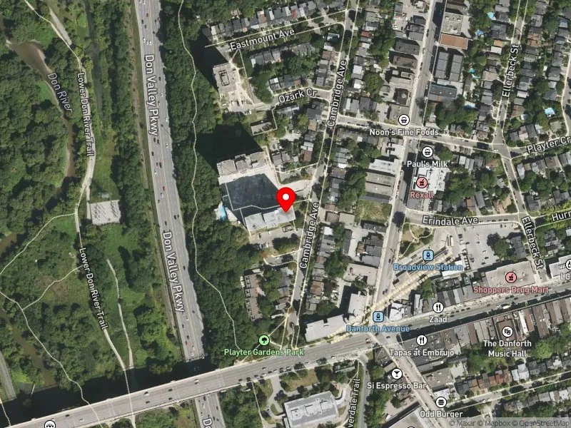 RentSafeTO apartment evaluation satellite view of 50 CAMBRIDGE AVE in Toronto-Danforth, Toronto