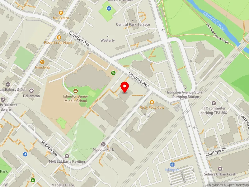 RentSafeTO apartment evaluation map view of 50 CORDOVA AVE in Etobicoke-Lakeshore, Toronto