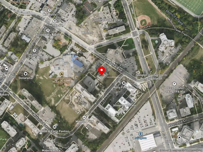 RentSafeTO apartment evaluation satellite view of 50 CORDOVA AVE in Etobicoke-Lakeshore, Toronto