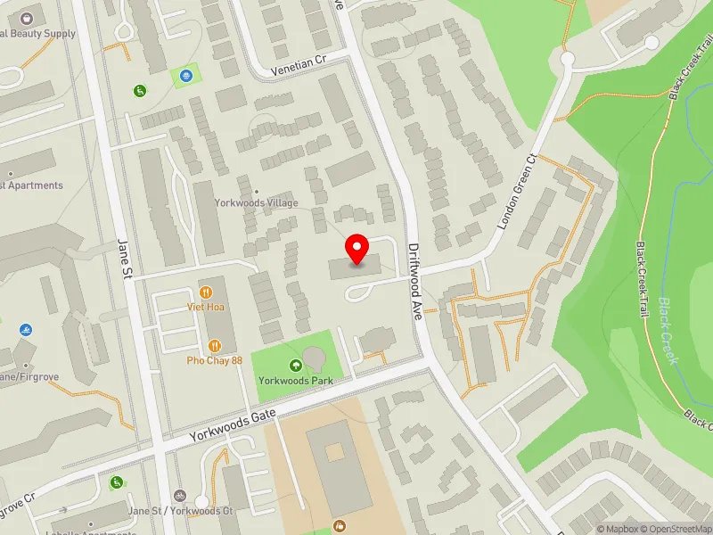RentSafeTO apartment evaluation map view of 50 DRIFTWOOD AVE in Humber River-Black Creek, Toronto