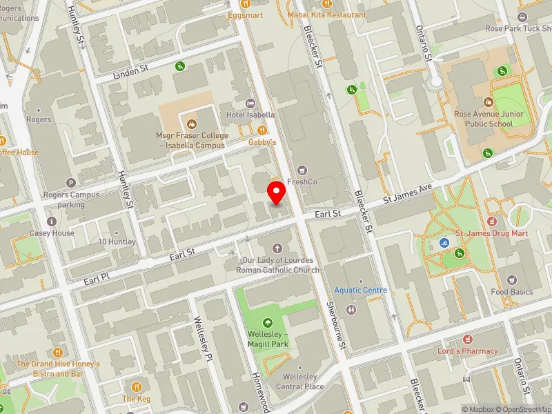 RentSafeTO apartment evaluation map view of 50 EARL ST in Toronto Centre, Toronto