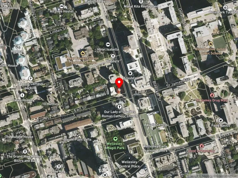 RentSafeTO apartment evaluation satellite view of 50 EARL ST in Toronto Centre, Toronto